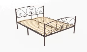 Кровать Нимфея Металл, 160х190 мм, Коричневый муар, Коричневый муар, 1630